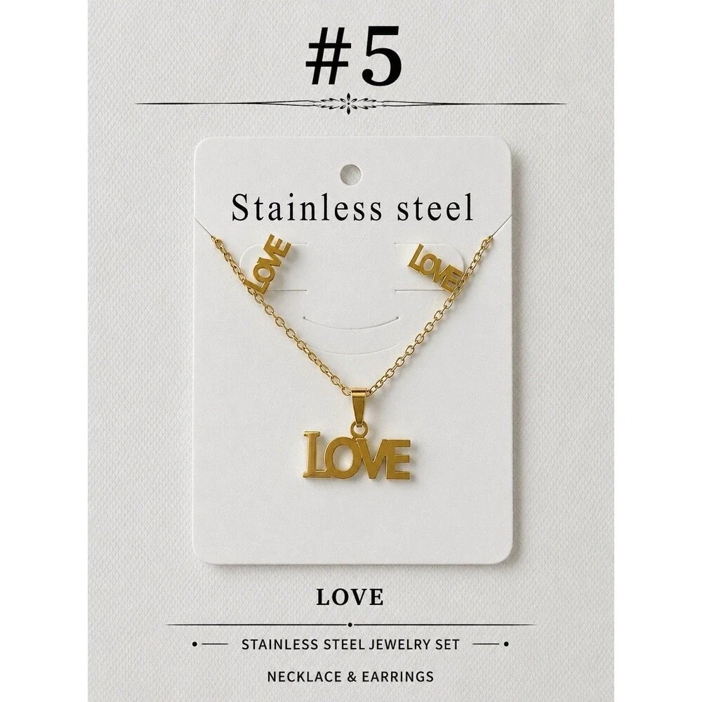 stainless steel necklace women setUnit Selections Número 5x11$